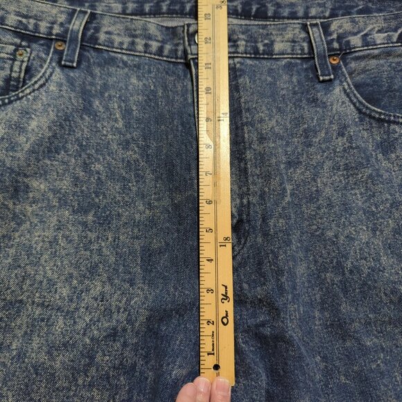 Levis Mens 569 Light Blue Acid Wash Relaxed Straight Fit Jeans W 40 L 30 - Picture 11 of 14